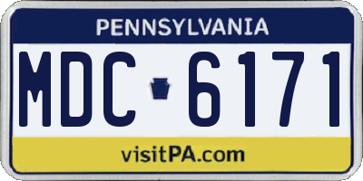 PA license plate MDC6171