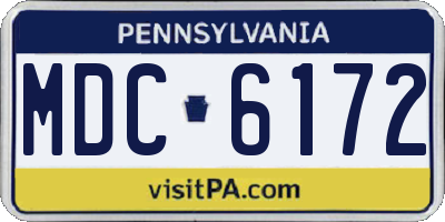 PA license plate MDC6172
