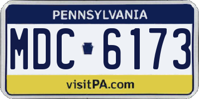 PA license plate MDC6173
