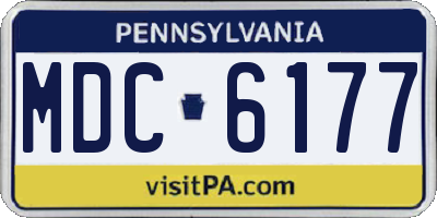 PA license plate MDC6177