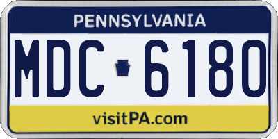 PA license plate MDC6180