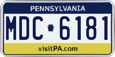 PA license plate MDC6181