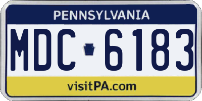 PA license plate MDC6183
