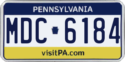 PA license plate MDC6184