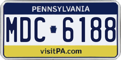 PA license plate MDC6188