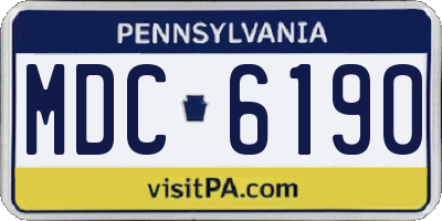 PA license plate MDC6190