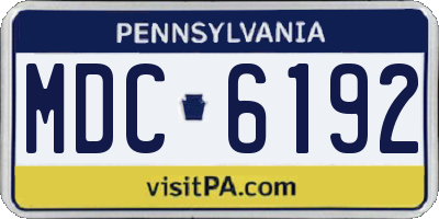PA license plate MDC6192