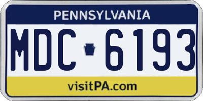 PA license plate MDC6193