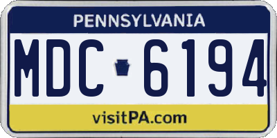 PA license plate MDC6194