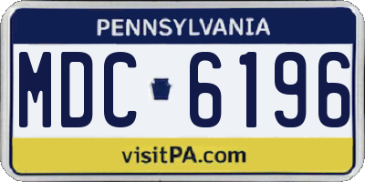 PA license plate MDC6196