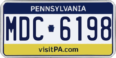 PA license plate MDC6198