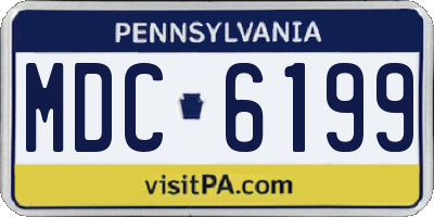 PA license plate MDC6199