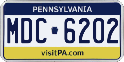PA license plate MDC6202