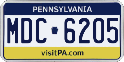PA license plate MDC6205