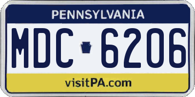 PA license plate MDC6206