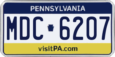 PA license plate MDC6207