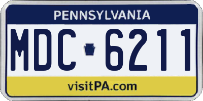 PA license plate MDC6211