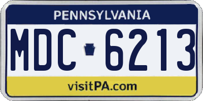 PA license plate MDC6213