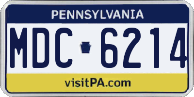 PA license plate MDC6214