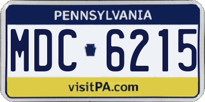 PA license plate MDC6215