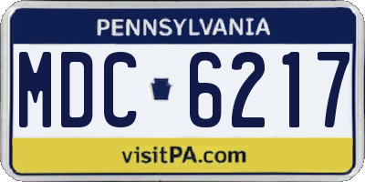 PA license plate MDC6217