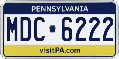 PA license plate MDC6222