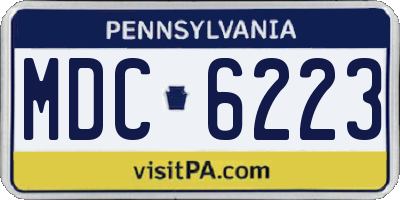 PA license plate MDC6223
