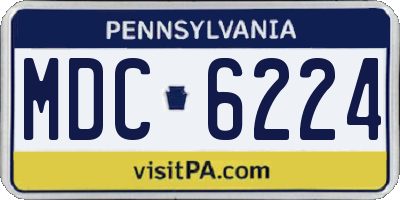PA license plate MDC6224