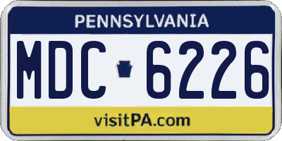 PA license plate MDC6226