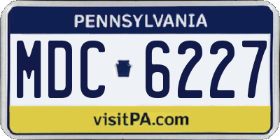 PA license plate MDC6227