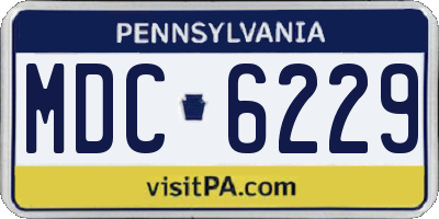 PA license plate MDC6229