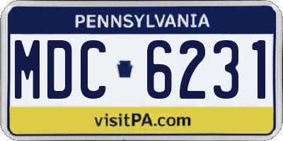 PA license plate MDC6231