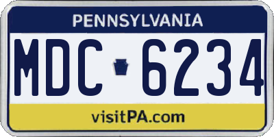 PA license plate MDC6234