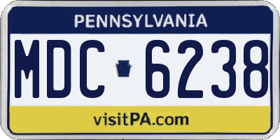 PA license plate MDC6238