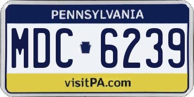PA license plate MDC6239
