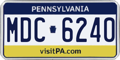 PA license plate MDC6240