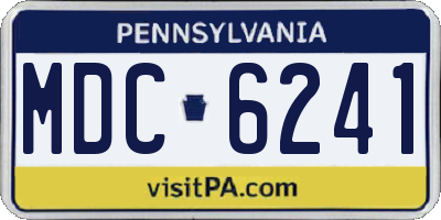 PA license plate MDC6241