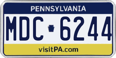 PA license plate MDC6244