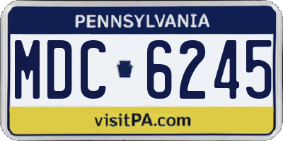 PA license plate MDC6245