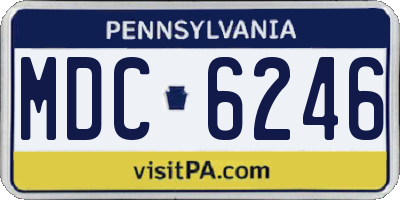 PA license plate MDC6246