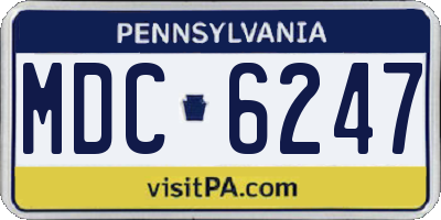 PA license plate MDC6247