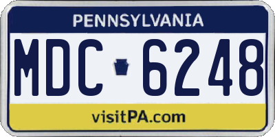 PA license plate MDC6248