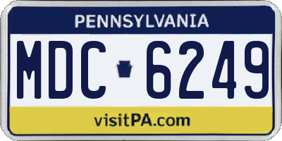 PA license plate MDC6249