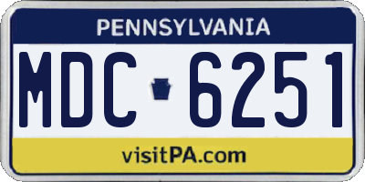 PA license plate MDC6251