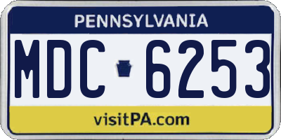 PA license plate MDC6253