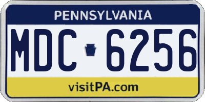 PA license plate MDC6256