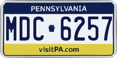 PA license plate MDC6257