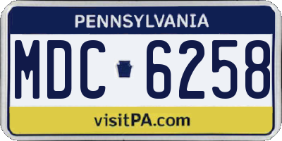PA license plate MDC6258