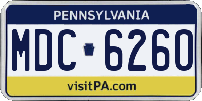 PA license plate MDC6260