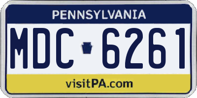 PA license plate MDC6261